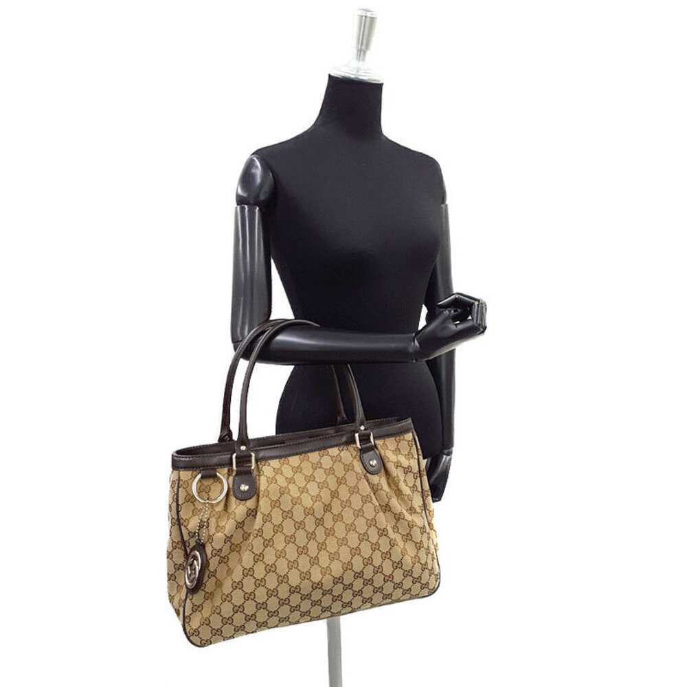 Gucci Sukey Tote Shoulder Bag GG monogram canvas leather Beige Brown - Picture 9 of 9